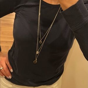 Ann Taylor Tiered Silver Necklace
